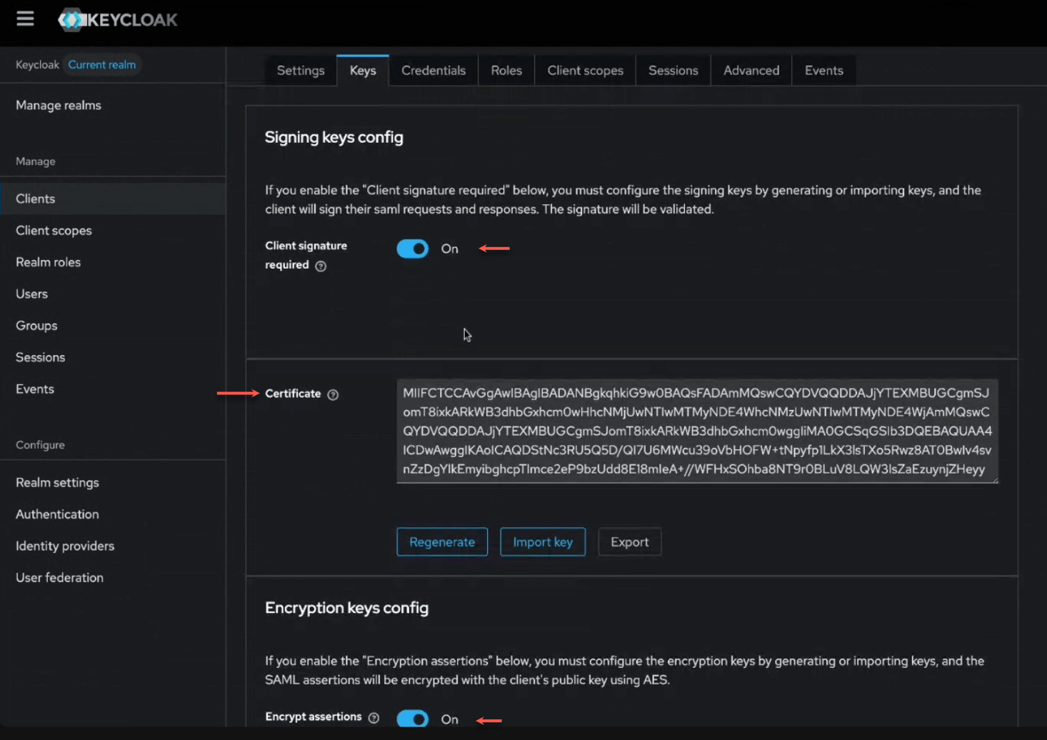 Extended security - Keycloak example