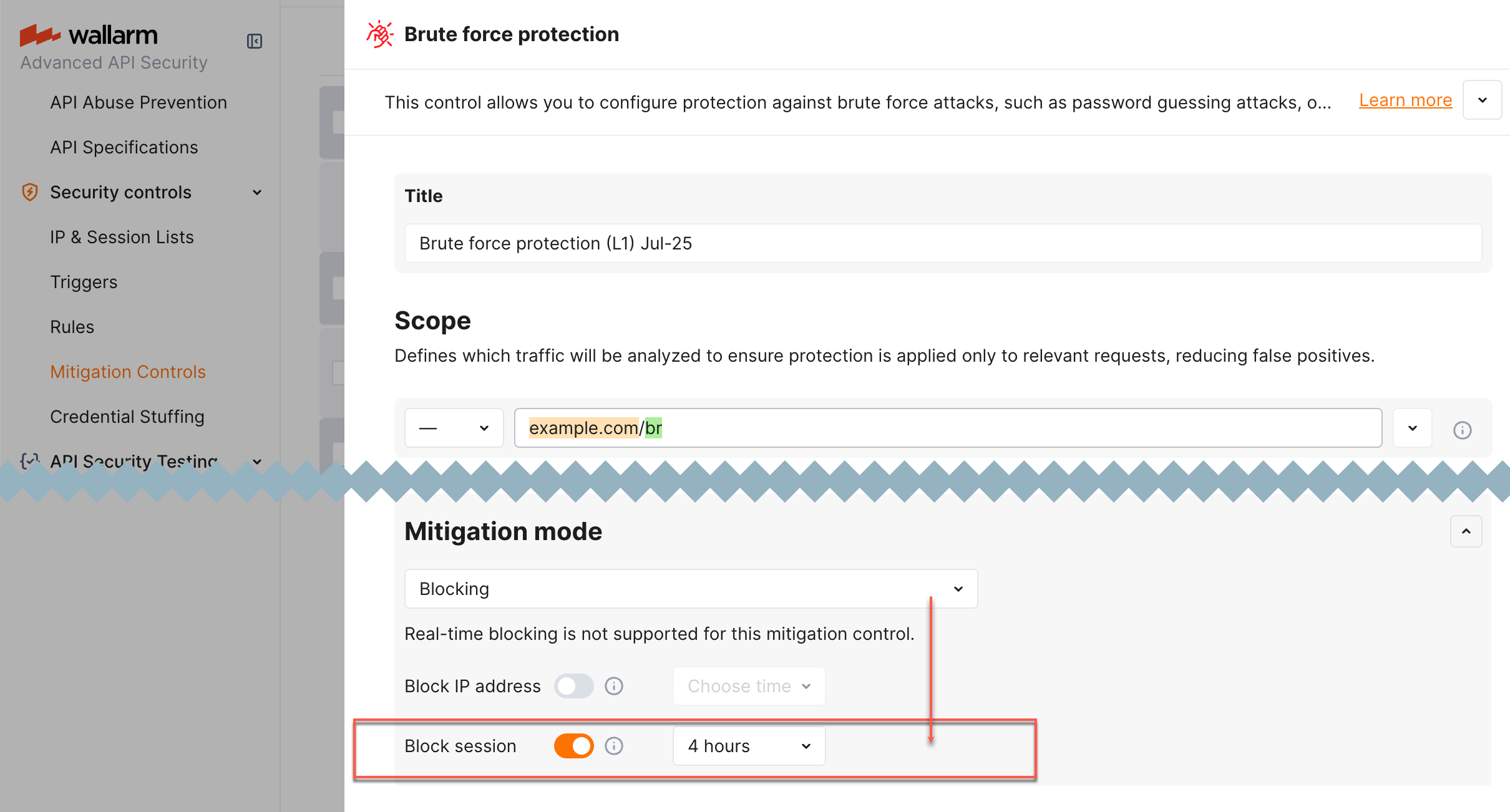 !Mitigation control - blocking by session