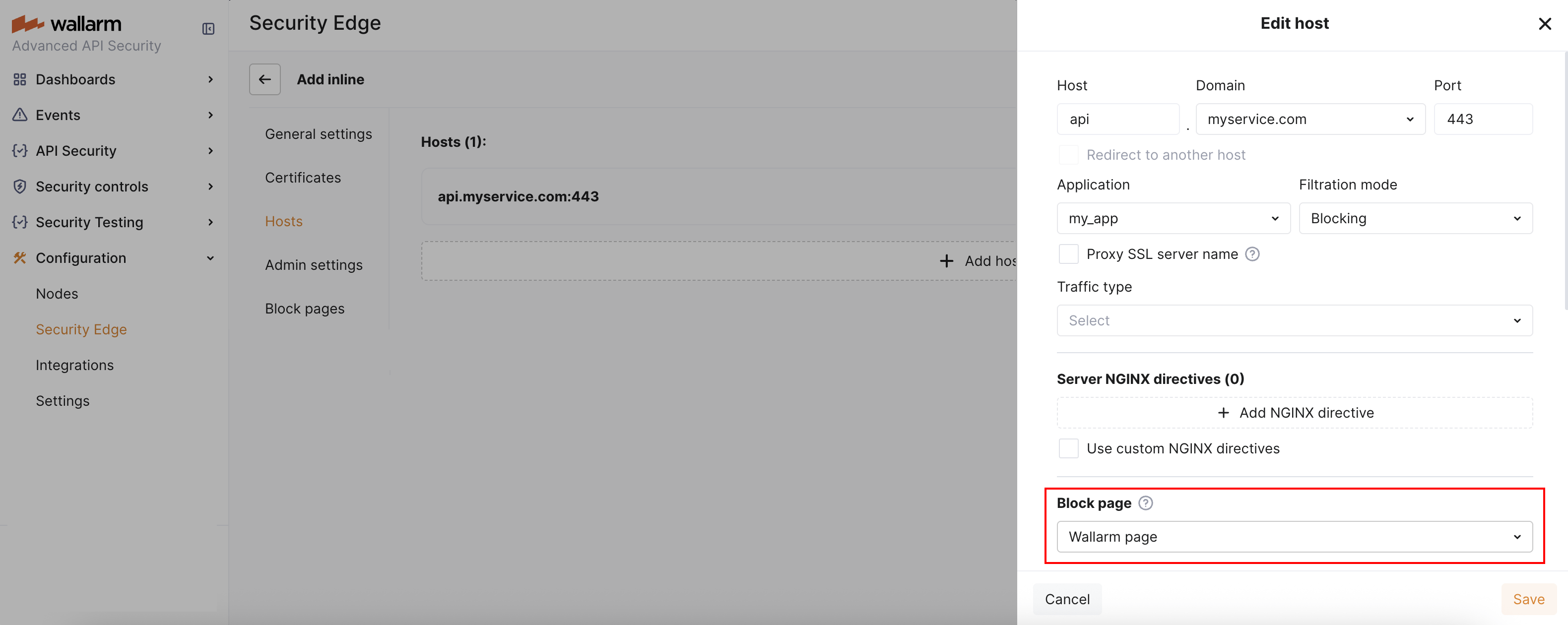 Selected Wallarm block page