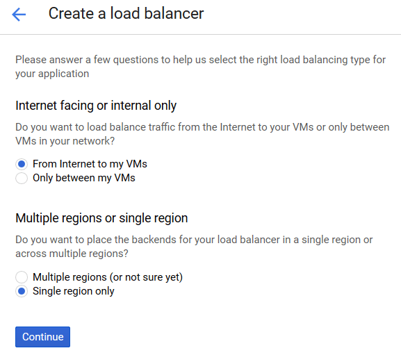 Creating a load balancer