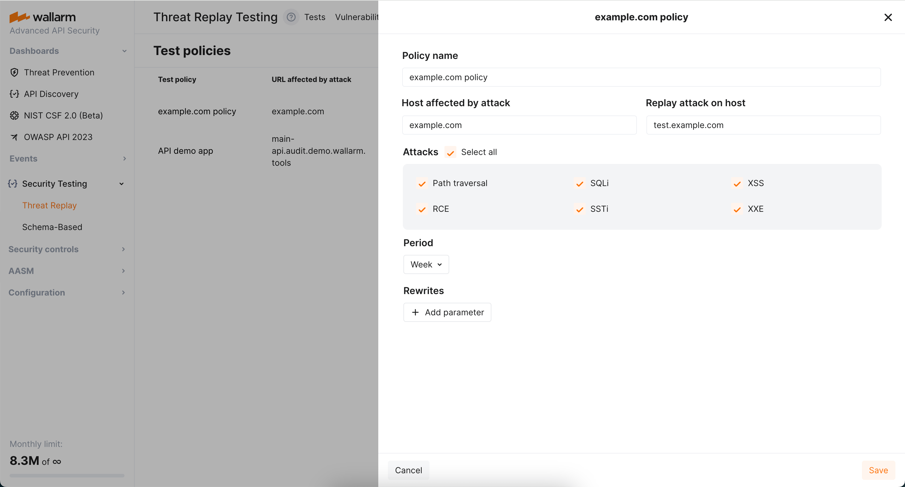 Threat Replay Testing - test policy