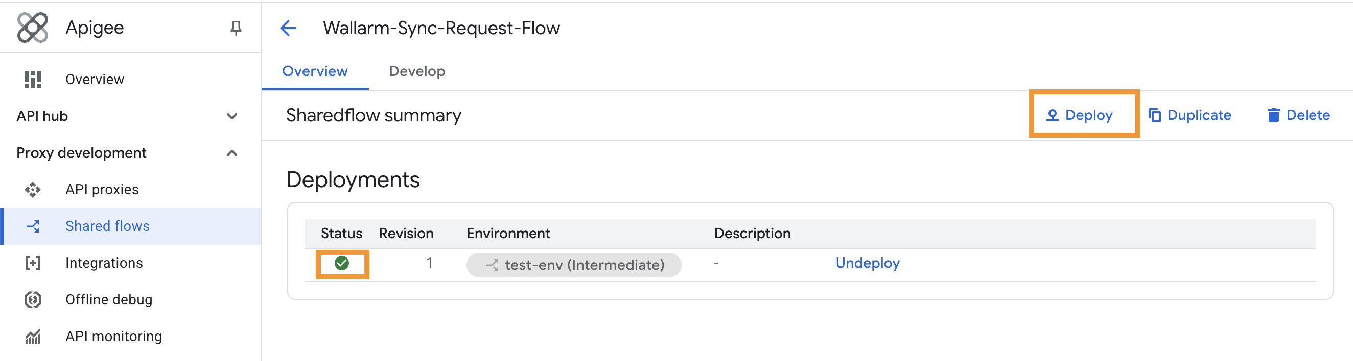 Deploy Wallarm shared flow bundle in the Google Console UI